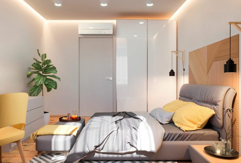 heat pump system in Bedroom