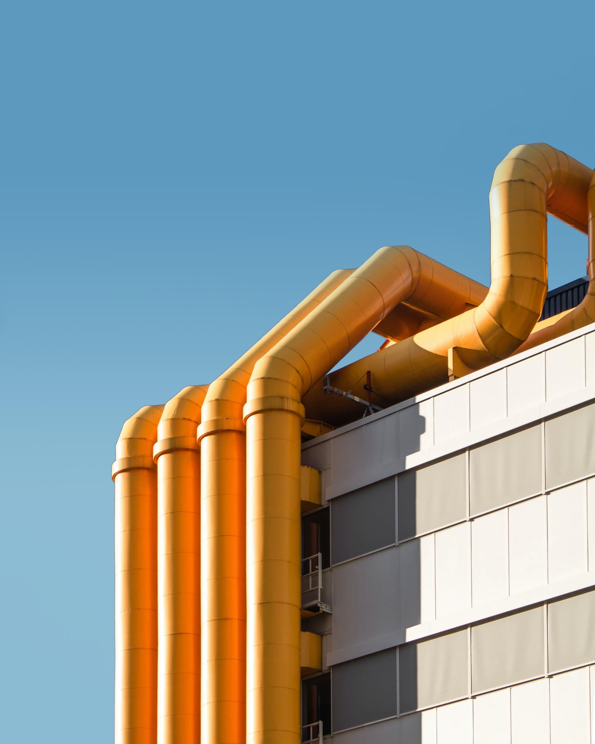 yellow commercial ventilation ducting